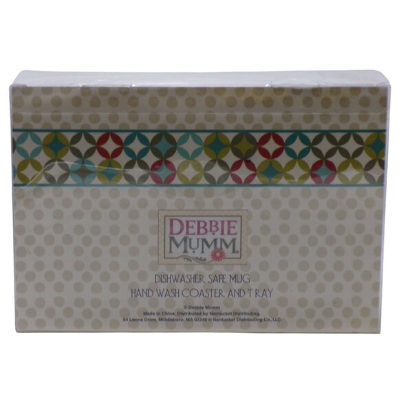 Debbie Mumm COUNTY FAIR Fine Porcelain Mug With Coaster & Tray Gift Set NIB - Picture 2 of 6